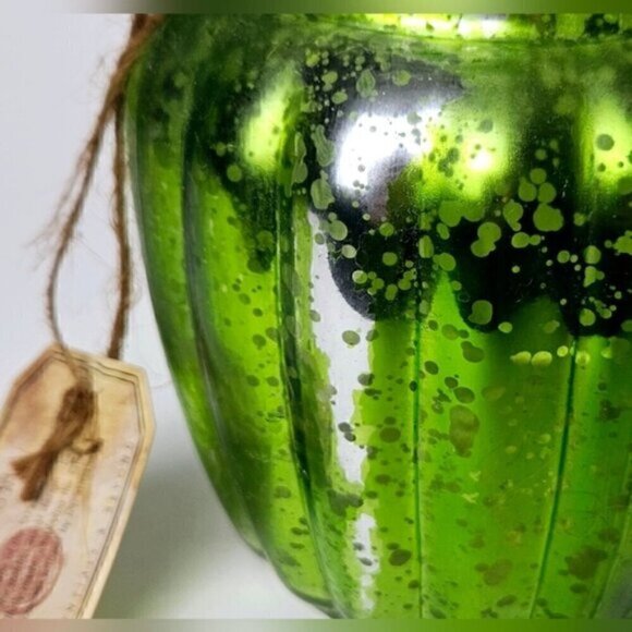 Vintage Collection Mercury Glass Lantern Hanging Tea Light Holder Green & Silver - Picture 10 of 11